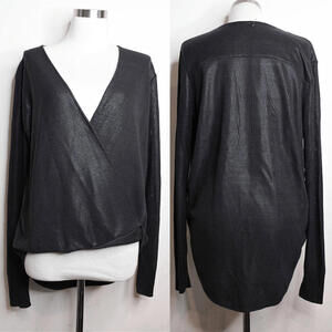 Rosa Cha Black Wax Knit Sweater Blouse - Large